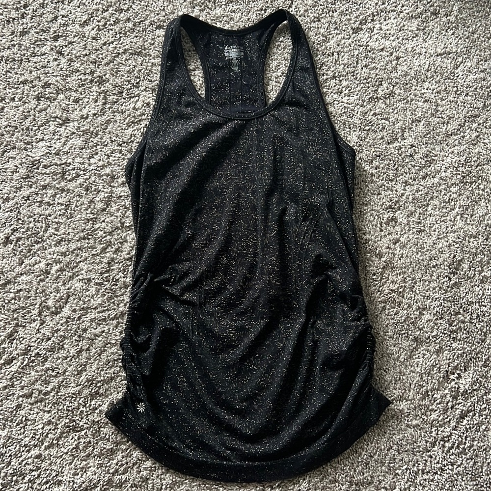 Athleta black glitter Speedlight Seamless tank top size Medium